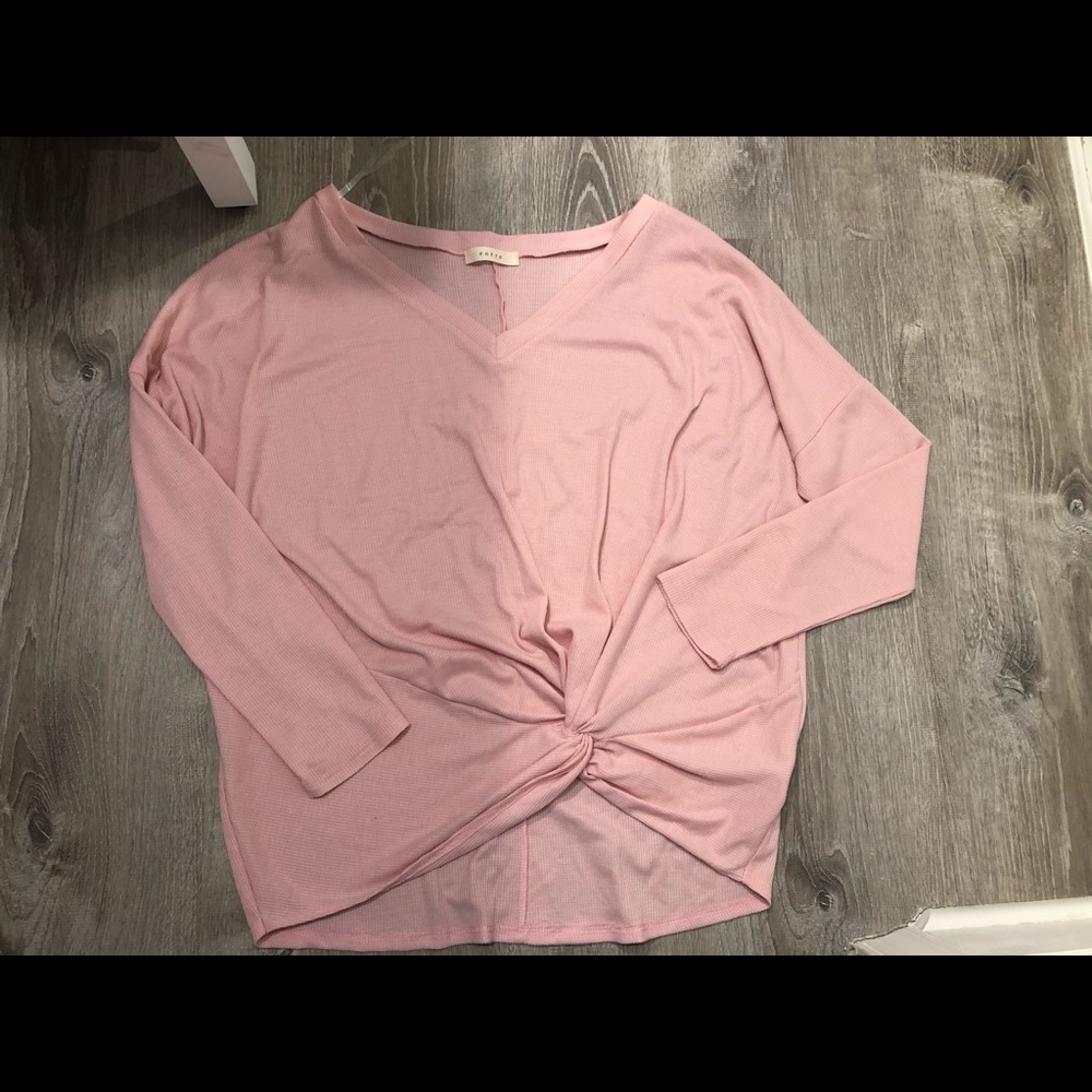 Entro pink waffle knit long sleeve